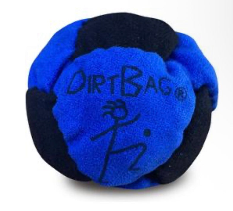 Dirtbag Classic Footbag Hacky Sack, Handmade, Pro-Grade Durability, Premium Quality, Original Design, Blue/Black.